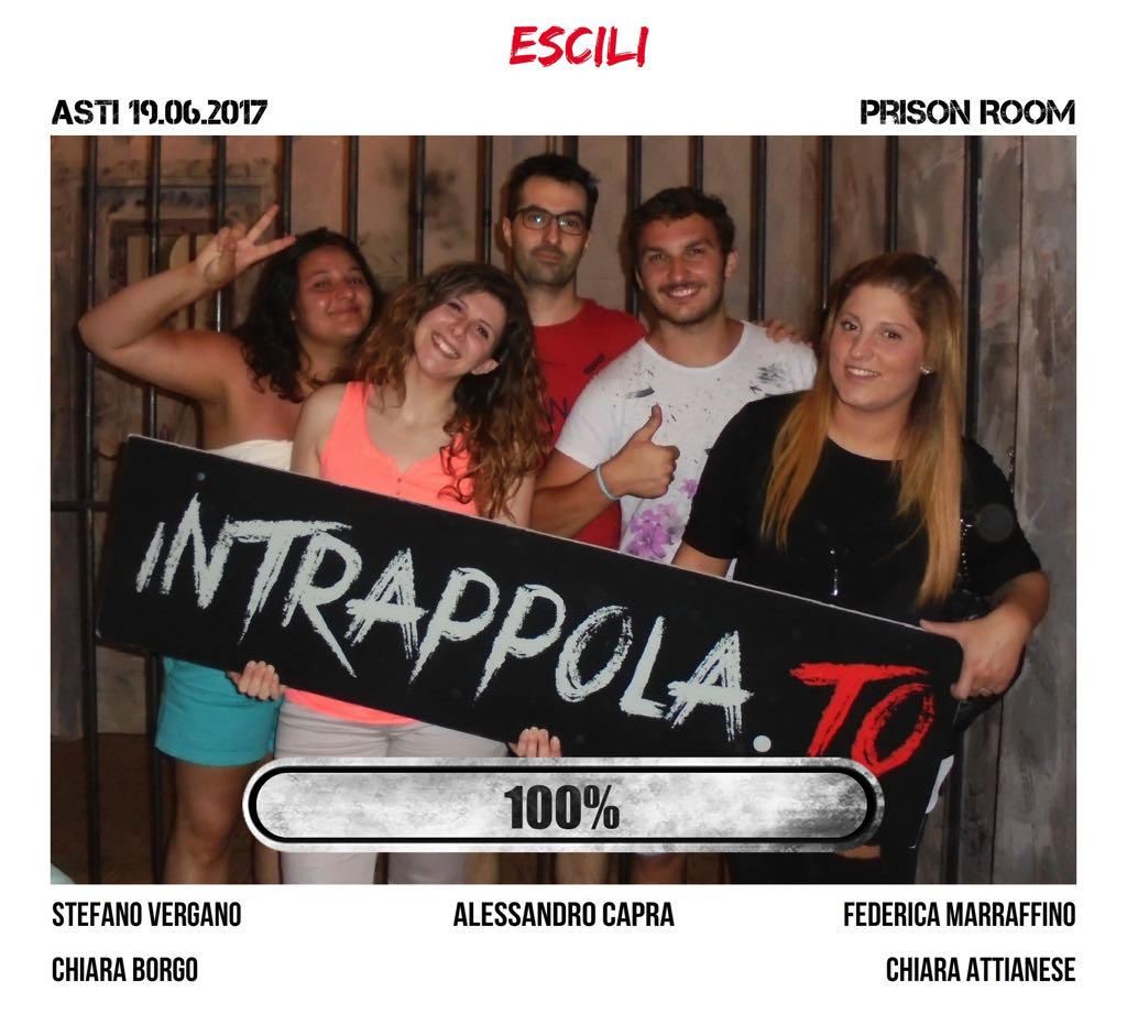 Il gruppo #Escili è fuggito dalla nostra escape room Prison Room