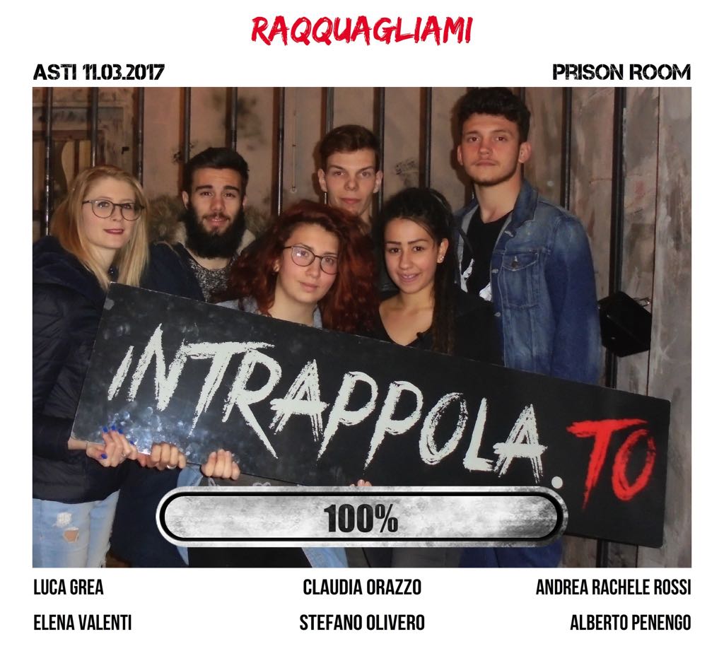 Il gruppo RAQQUAGLIAMI è fuggito dalla nostra escape room Prison Room