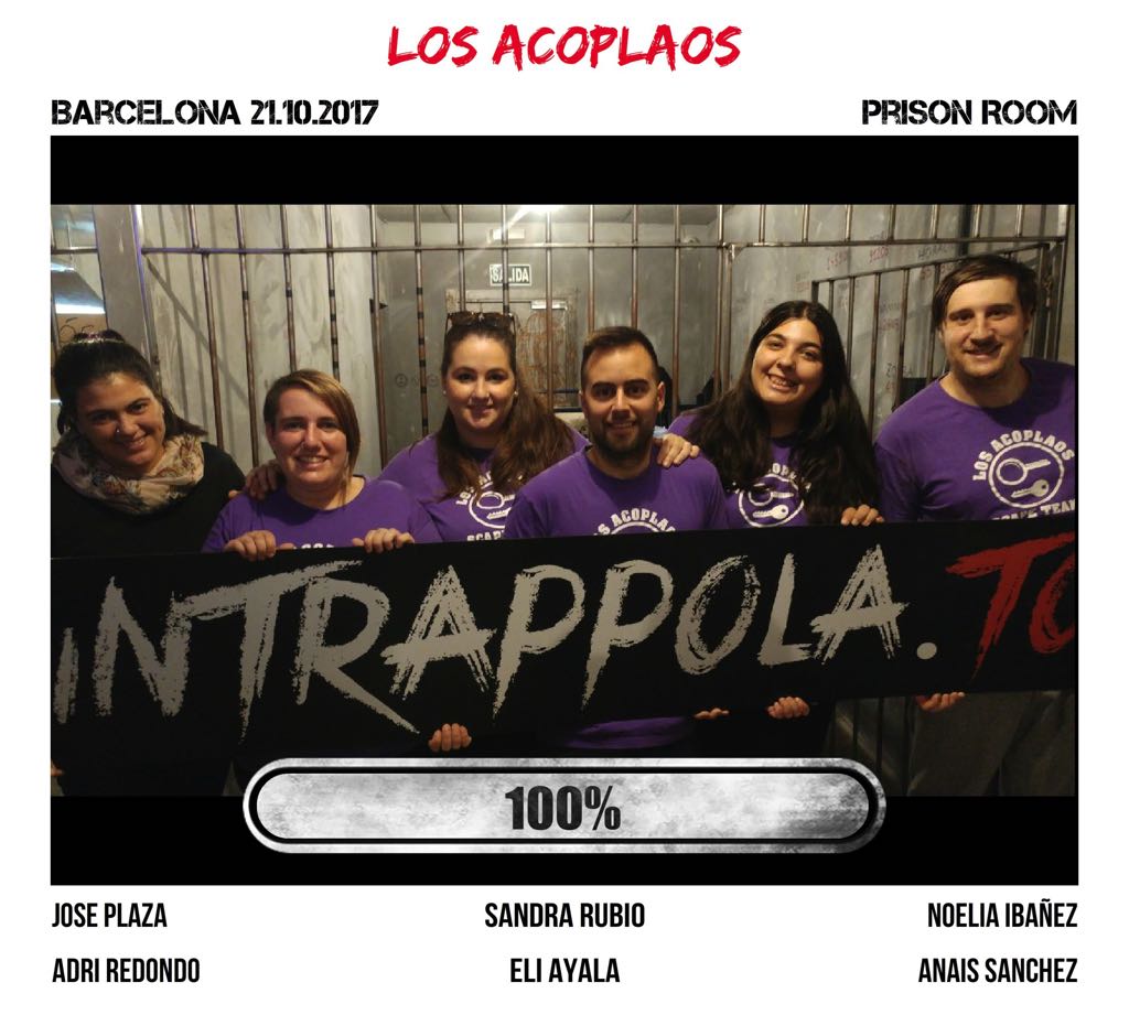 Il gruppo Los acoplaos è fuggito dalla nostra escape room Prison Room