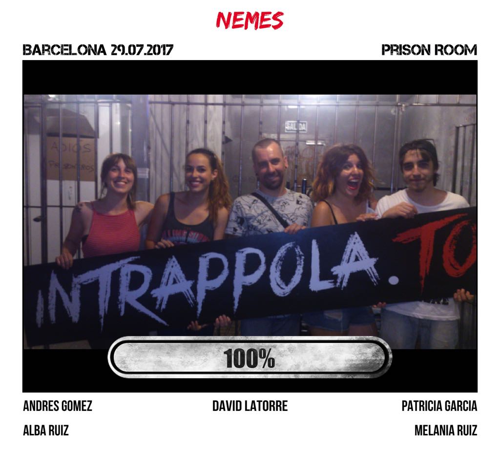 Il gruppo Nemes è fuggito dalla nostra escape room Prison Room
