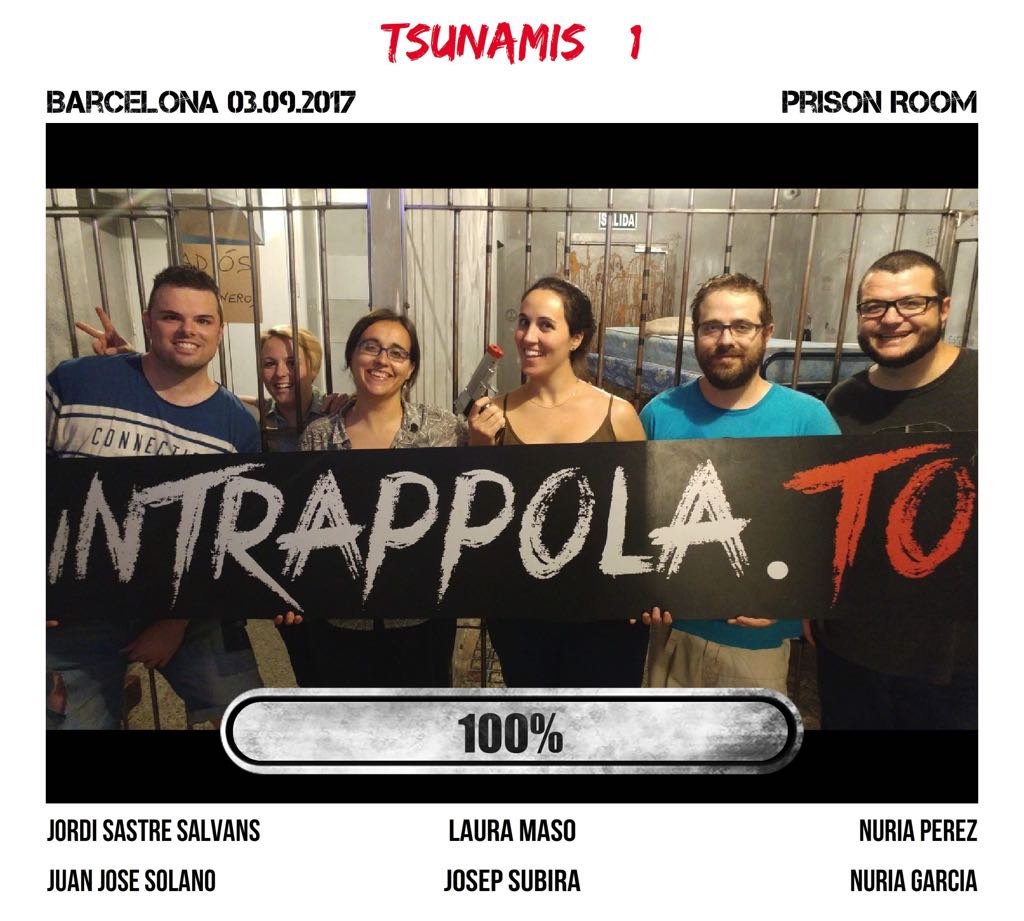Il gruppo Tsunamis +1 è fuggito dalla nostra escape room Prison Room