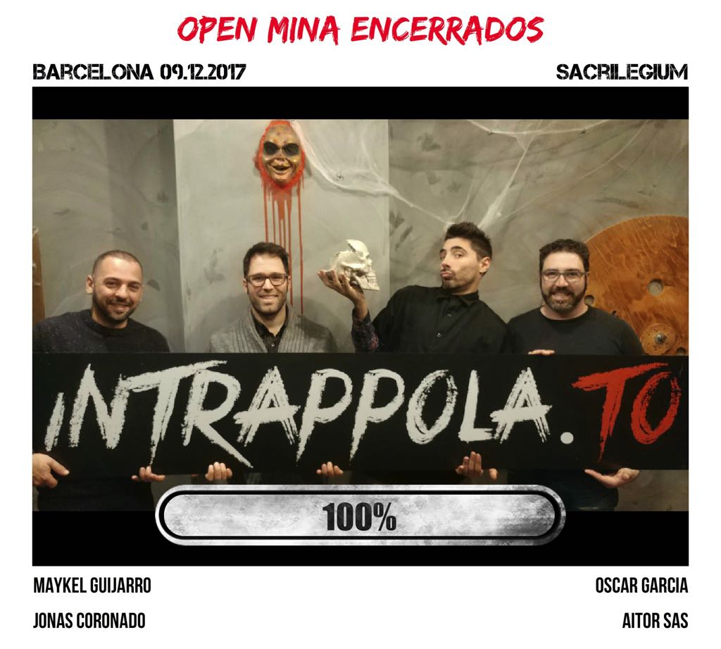 Il gruppo Open mina encerrados è fuggito dalla nostra escape room Sacrilegium