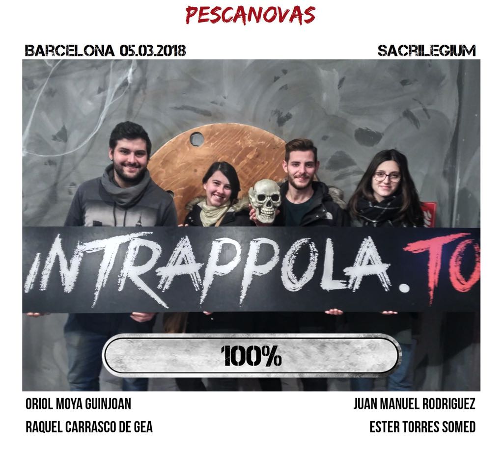 Il gruppo pescanovas è fuggito dalla nostra escape room Sacrilegium