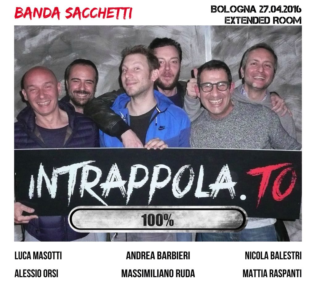 Il gruppo Banda sacchetti è fuggito dalla nostra escape room Extended Room