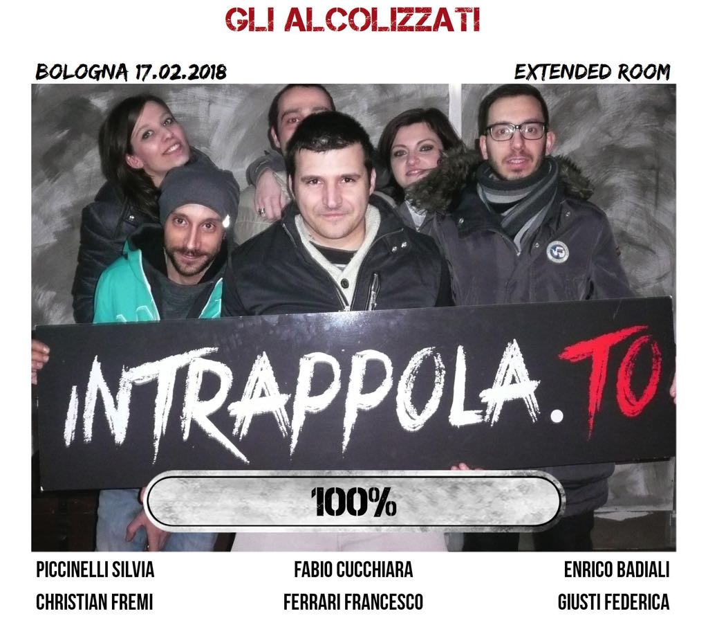 Il gruppo GLI ALCOLIZZATI è fuggito dalla nostra escape room Extended Room