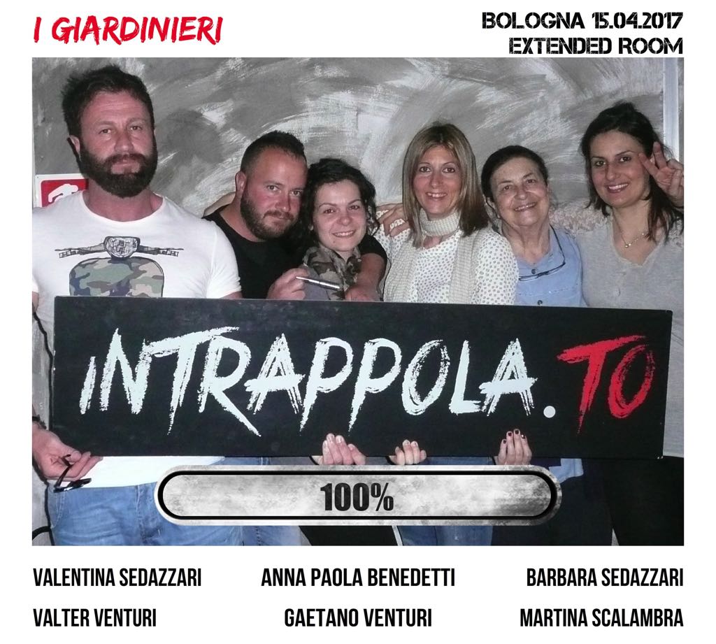 Il gruppo I Giardinieri è fuggito dalla nostra escape room Extended Room