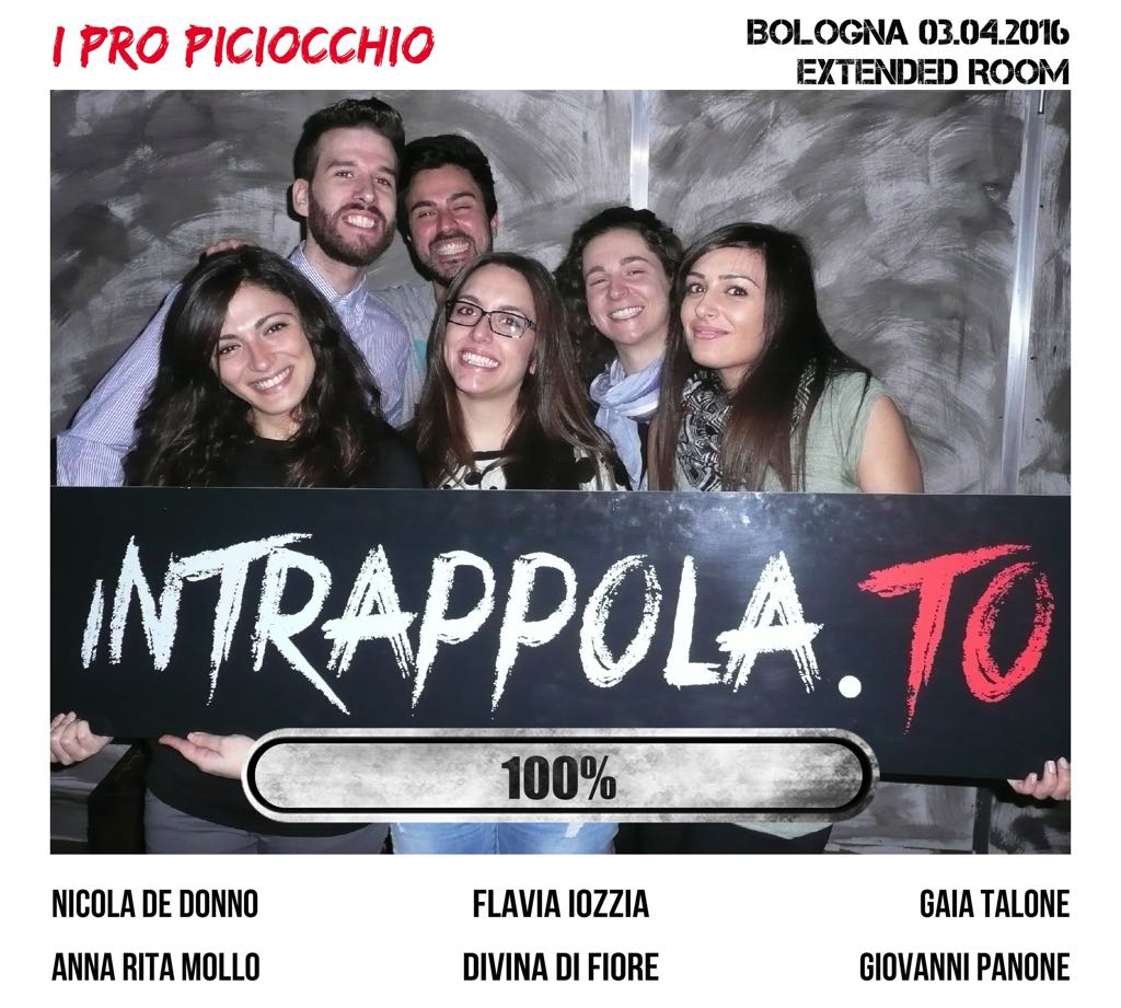 Il gruppo I Pro Piciocchio è fuggito dalla nostra escape room Extended Room