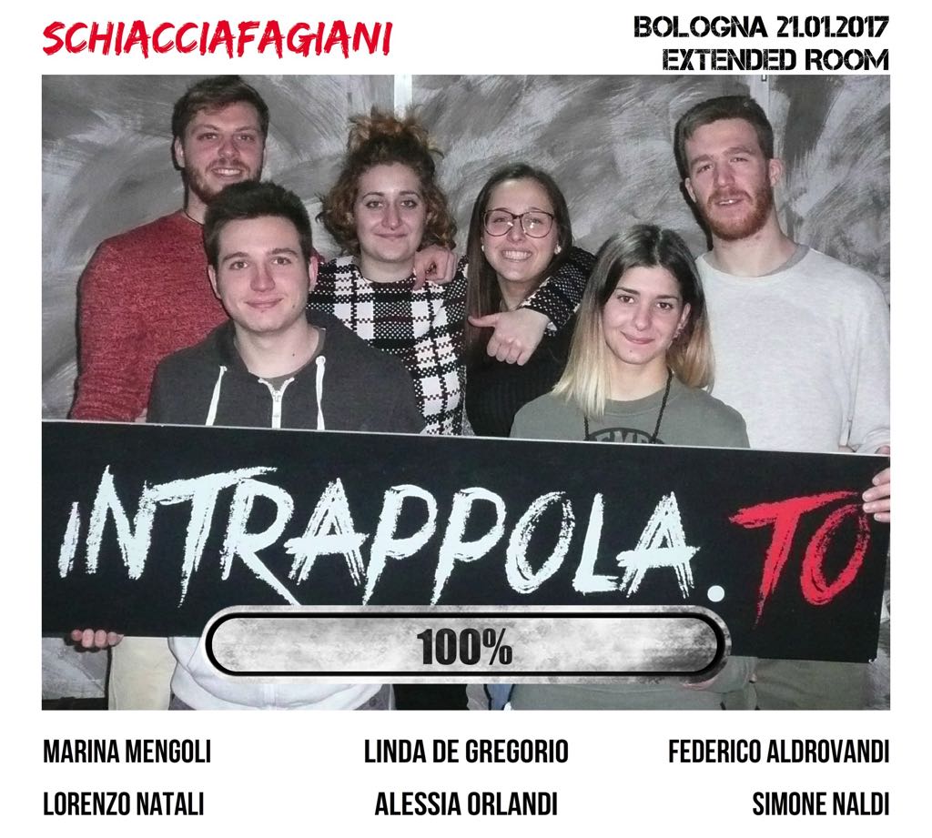 Il gruppo Schiacciafagiani è fuggito dalla nostra escape room Extended Room