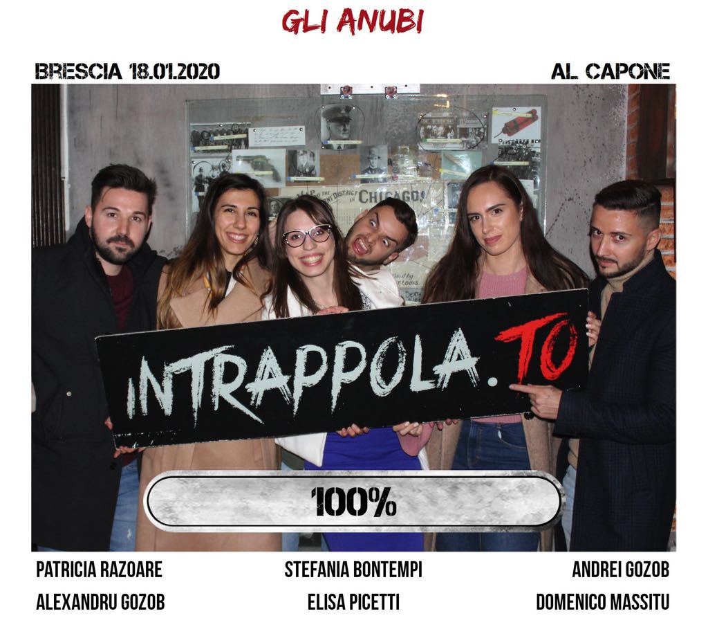 Il gruppo Gli anubi è fuggito dalla nostra escape room Al Capone