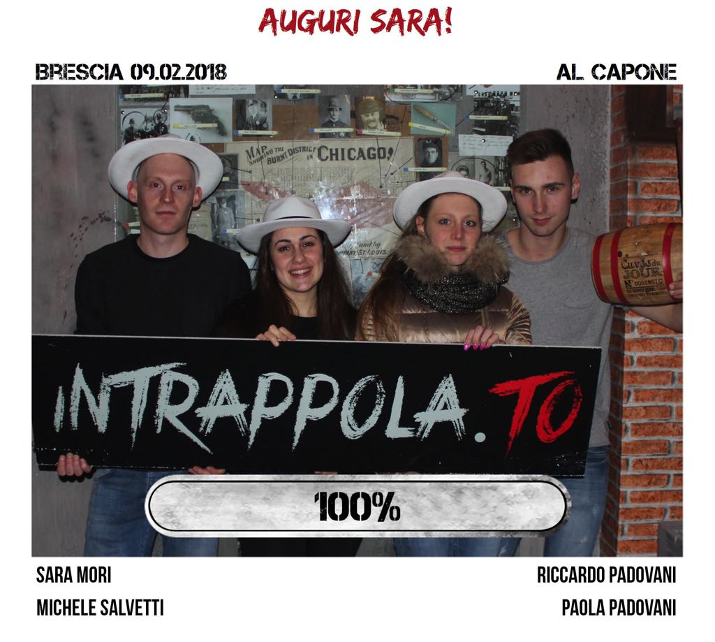 Il gruppo auguri sara! è fuggito dalla nostra escape room Al Capone