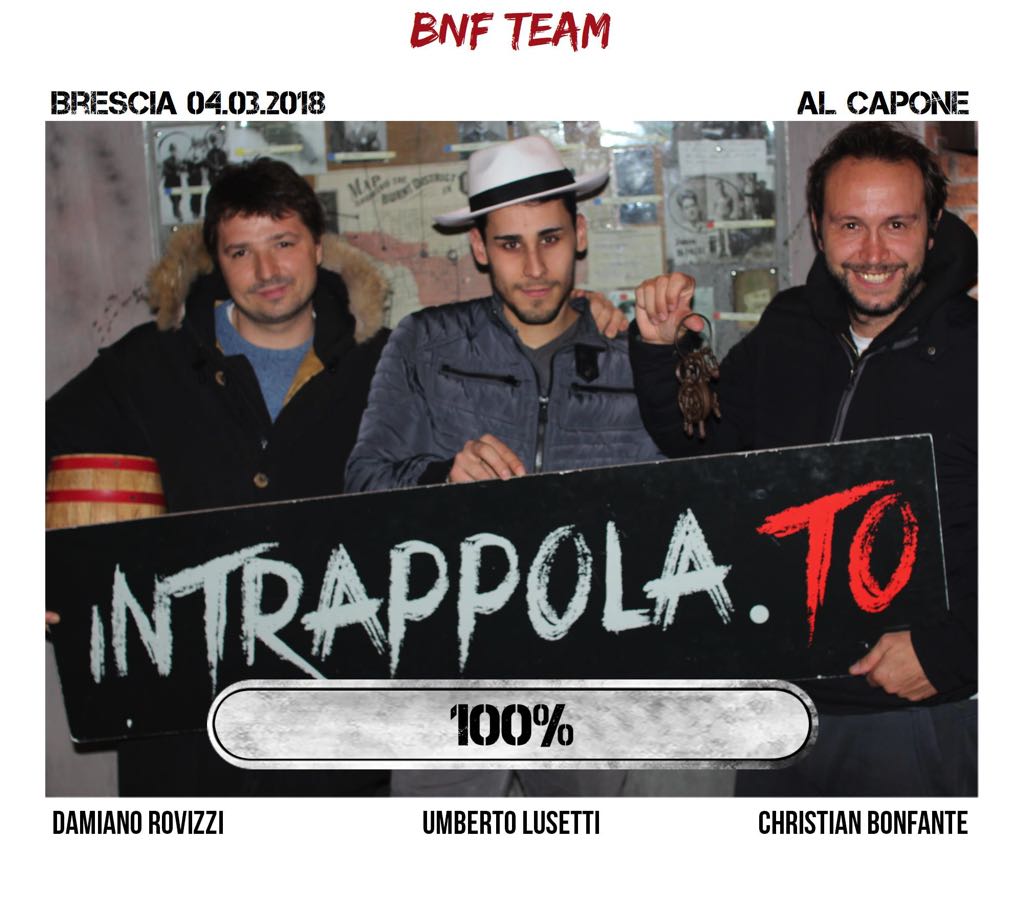 Il gruppo bnf team è fuggito dalla nostra escape room Al Capone