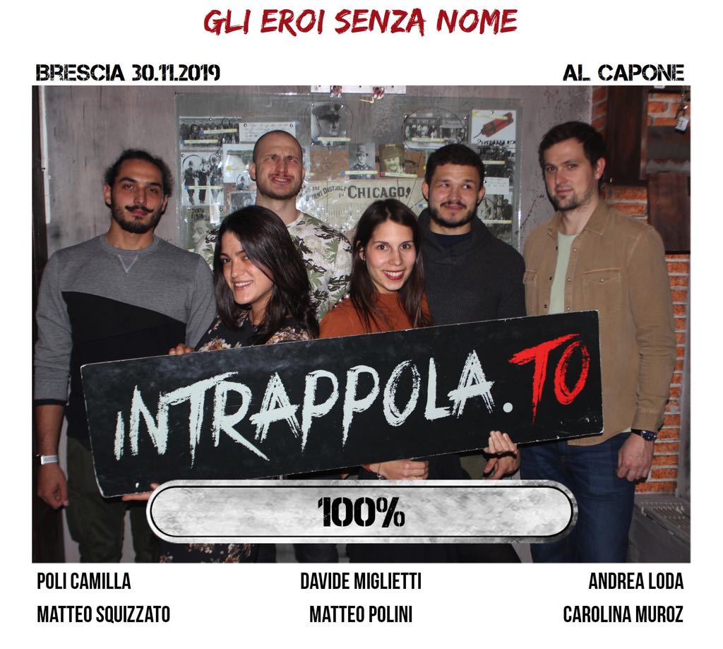 Il gruppo gli eroi senza nome è fuggito dalla nostra escape room Al Capone