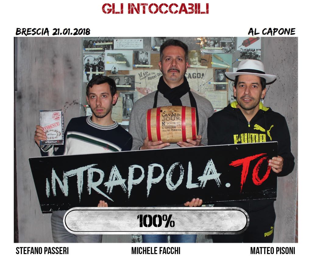 Il gruppo gli intoccabili è fuggito dalla nostra escape room Al Capone