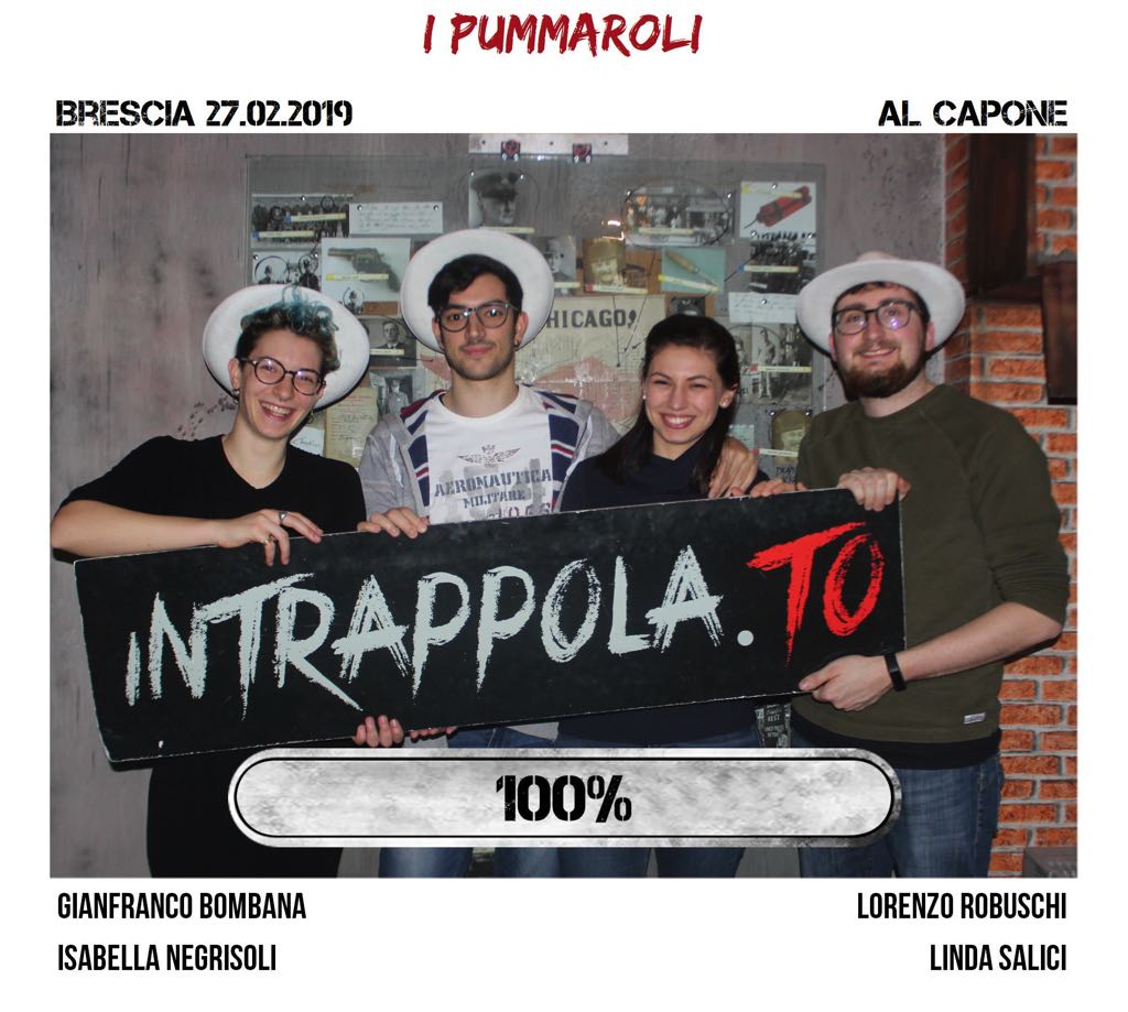 Il gruppo i pummaroli è fuggito dalla nostra escape room Al Capone