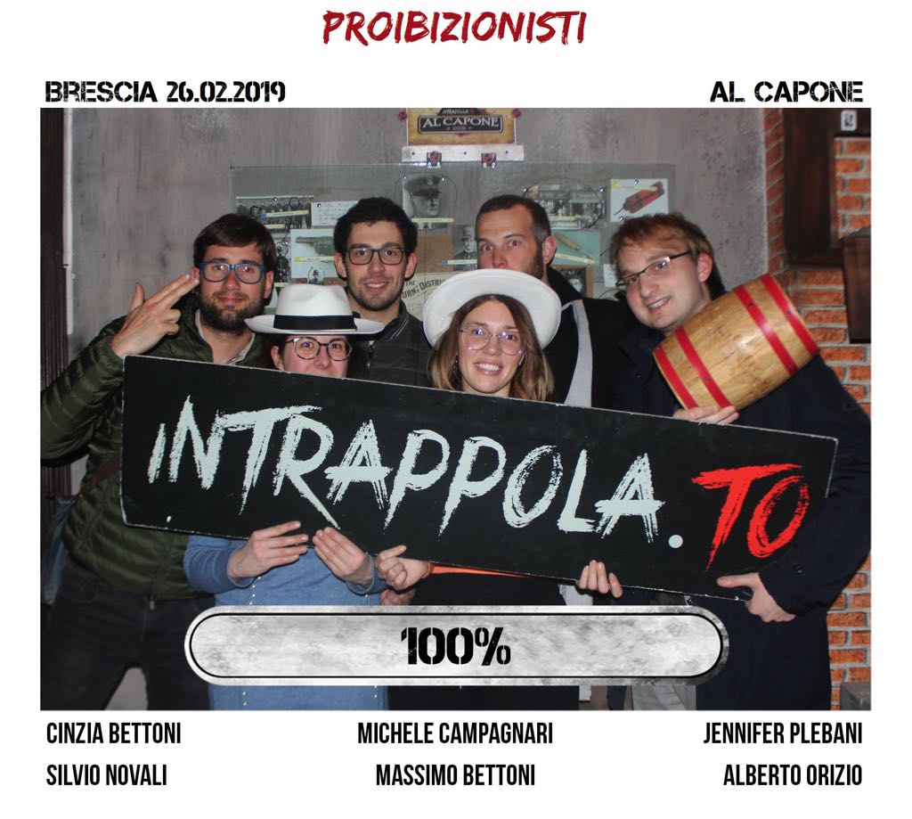 Il gruppo proibizionisti è fuggito dalla nostra escape room Al Capone