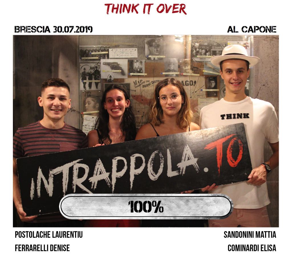 Il gruppo think it over è fuggito dalla nostra escape room Al Capone