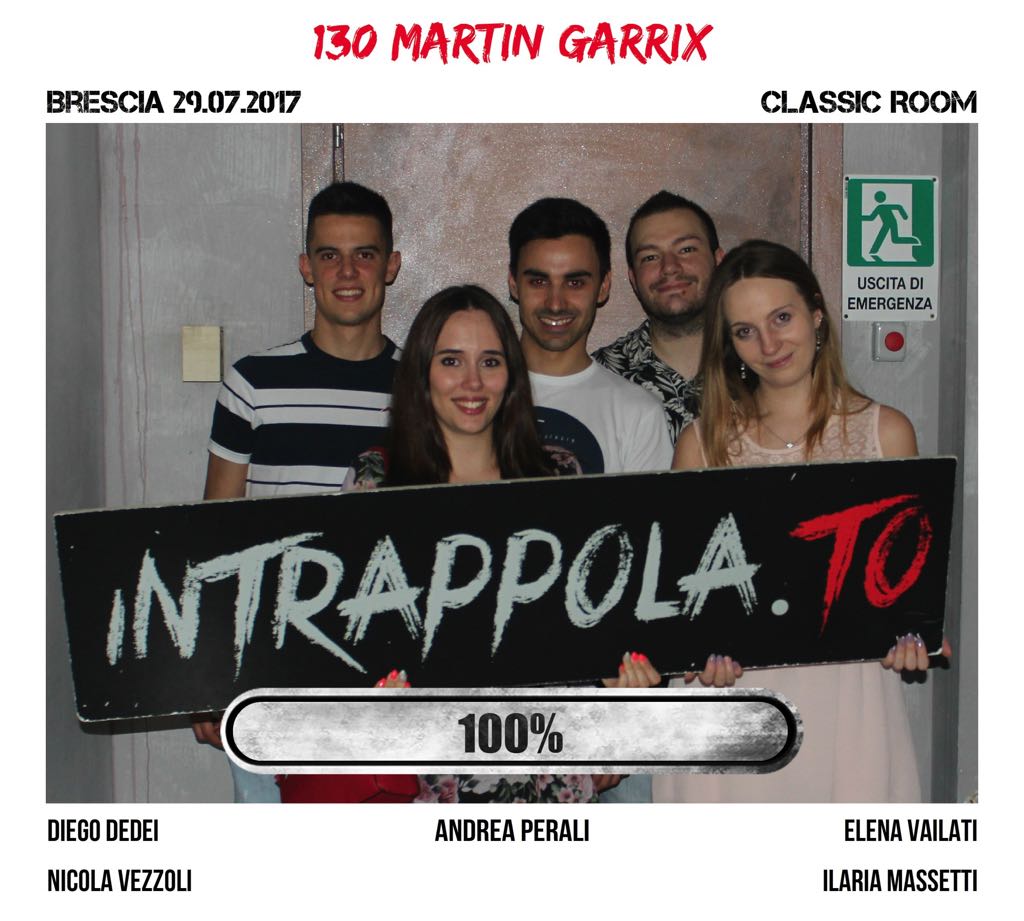 Il gruppo 130 martin garrix è fuggito dalla nostra escape room Classic Room