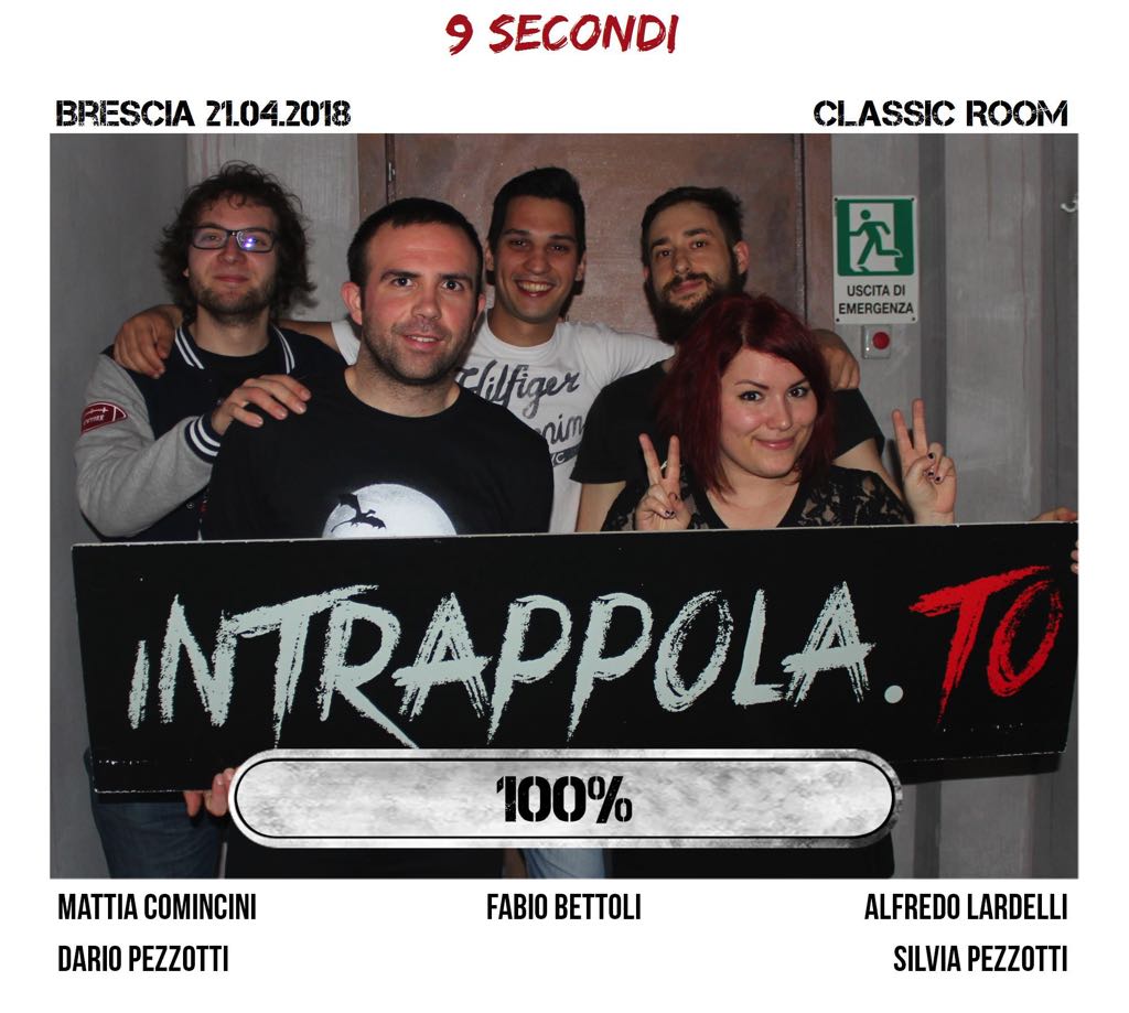 Il gruppo 9 secondi è fuggito dalla nostra escape room Classic Room