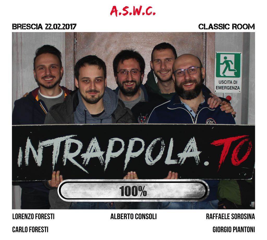 Il gruppo A.S.W.C. è fuggito dalla nostra escape room Classic Room
