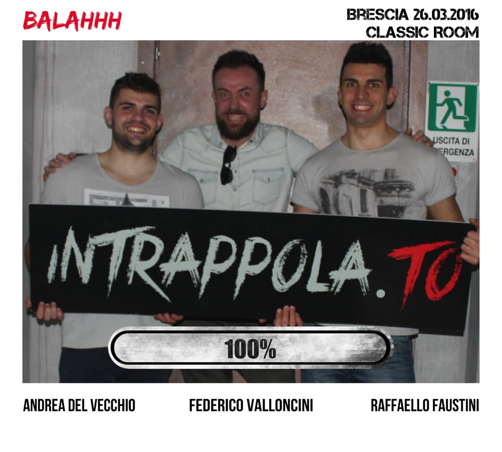 Il gruppo BALAHHH è fuggito dalla nostra escape room Classic Room