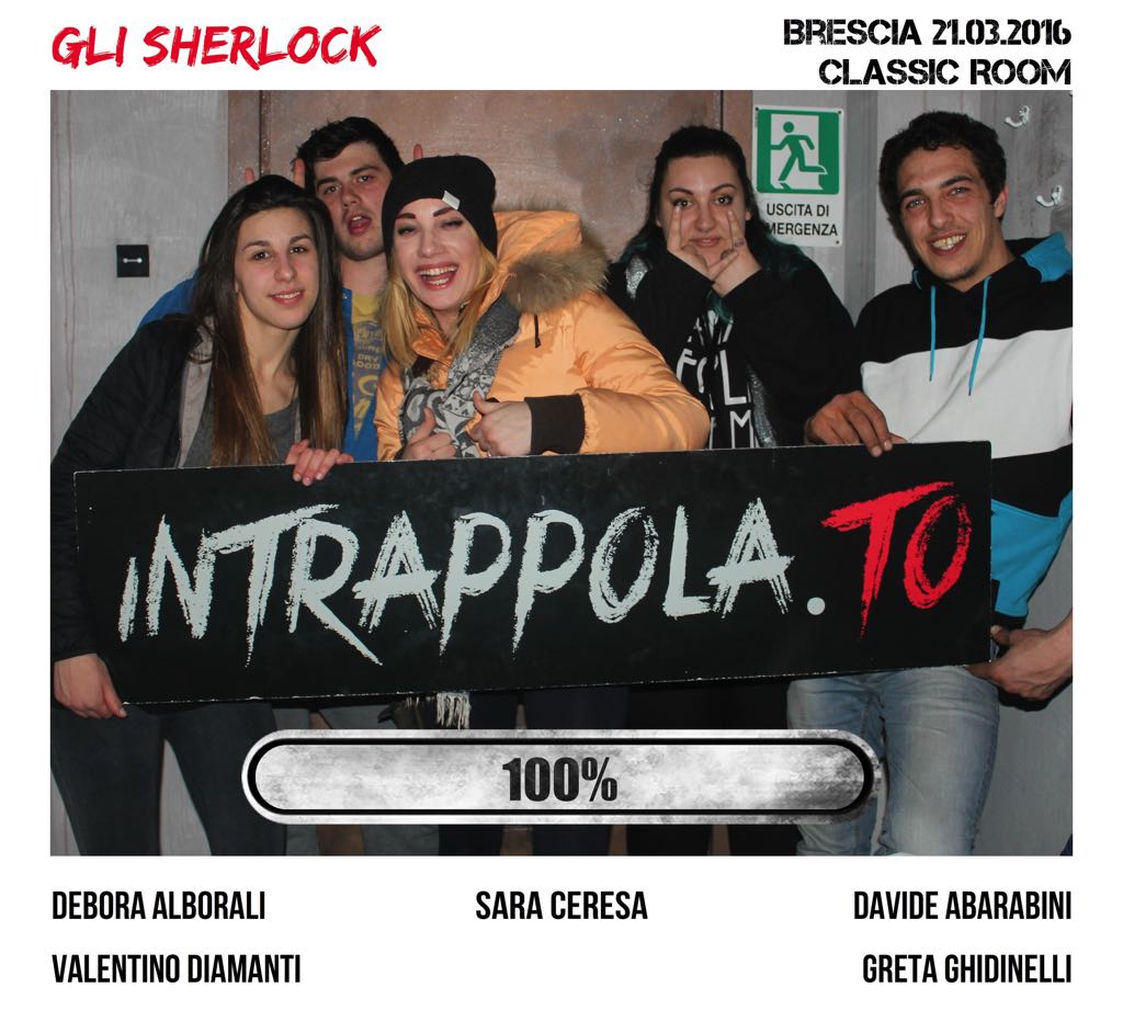 Il gruppo Gli Sherlock  è fuggito dalla nostra escape room Classic Room