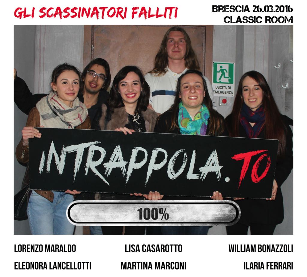 Il gruppo Gli scassinatori falliti è fuggito dalla nostra escape room Classic Room
