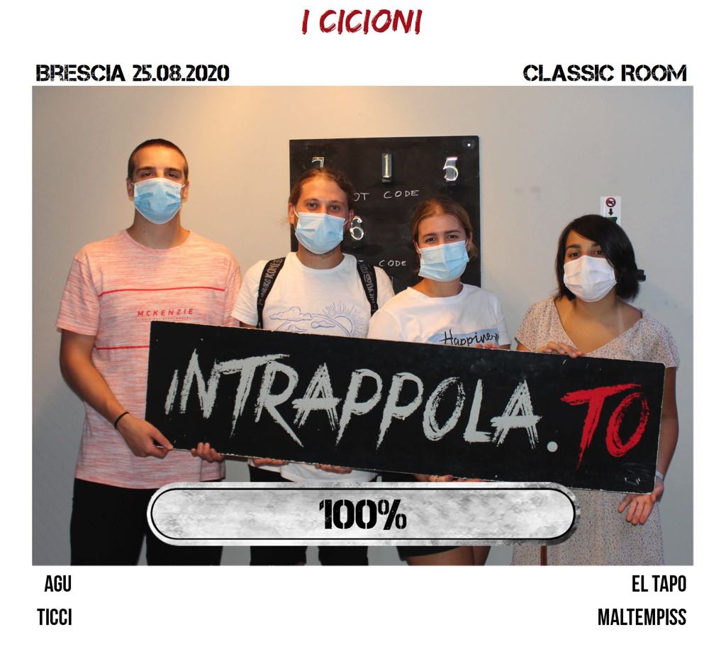 Il gruppo I CICIONI è fuggito dalla nostra escape room Classic Room