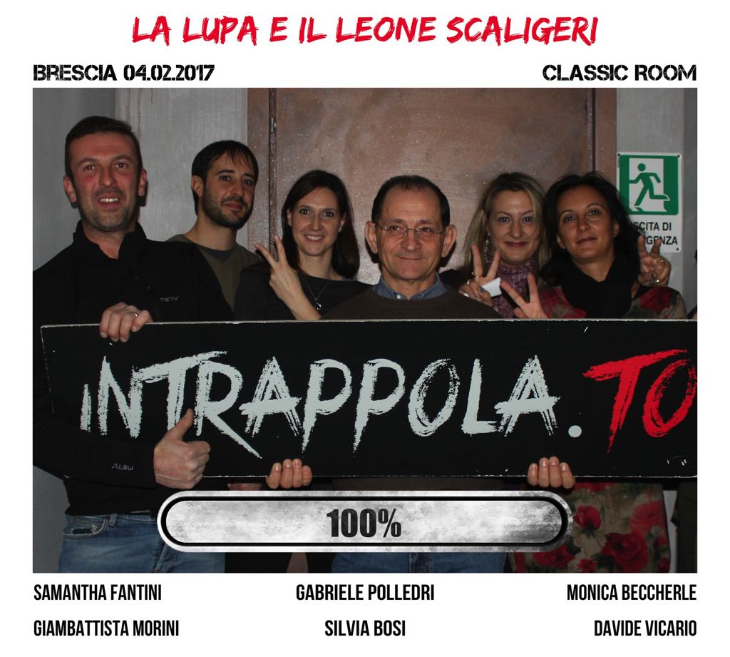 Il gruppo LA LUPA E IL LEONE SCALIGERI è fuggito dalla nostra escape room Classic Room