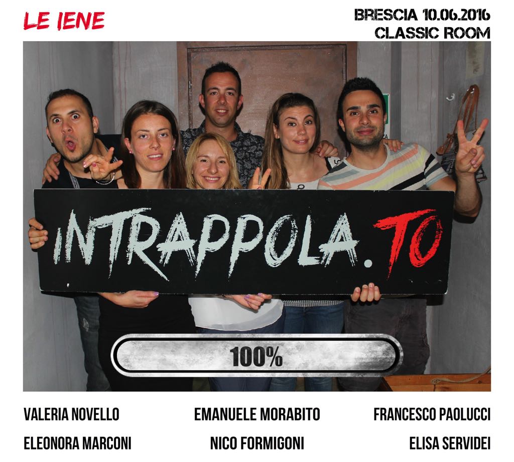 Il gruppo Le Iene è fuggito dalla nostra escape room Classic Room