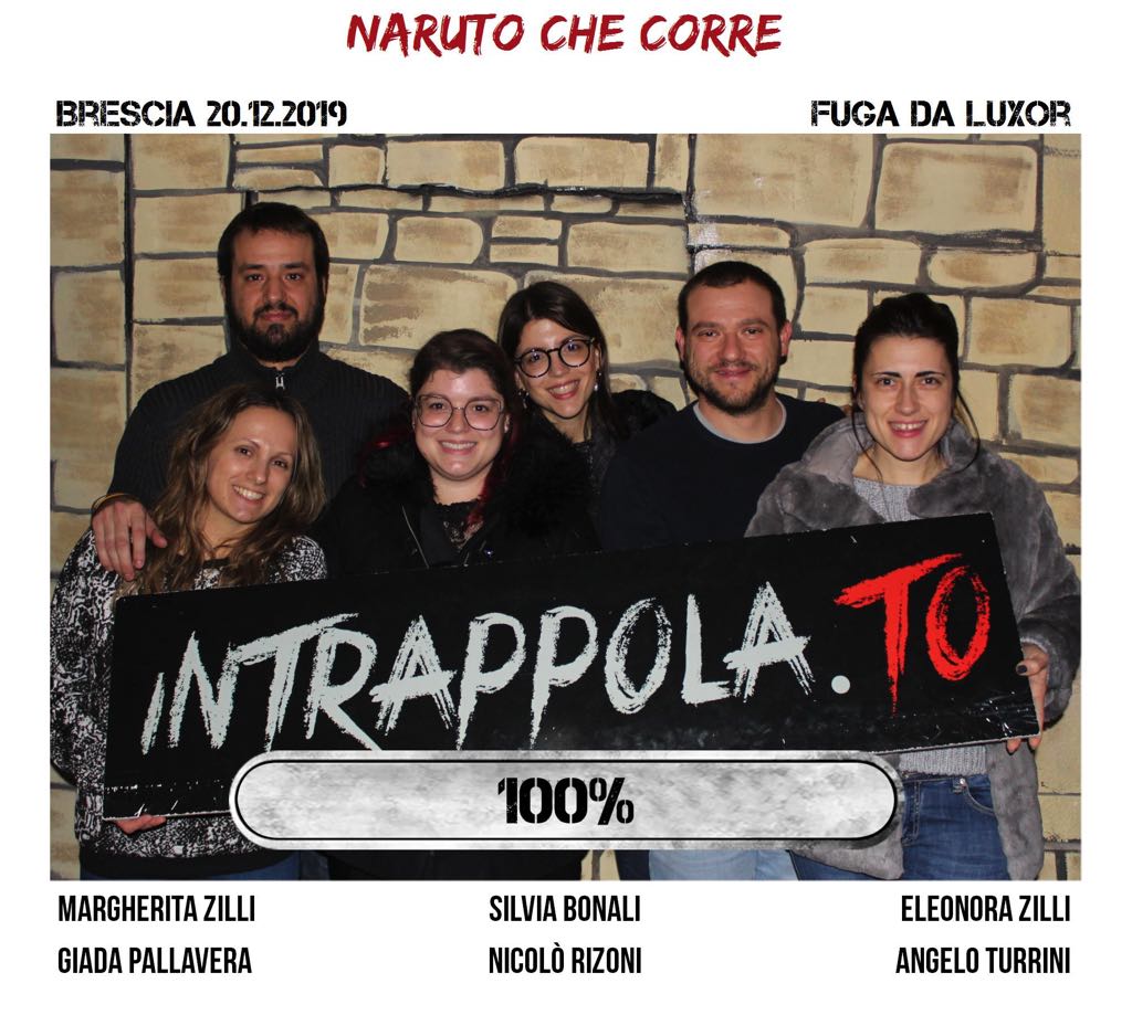 Il gruppo NARUTO CHE CORRE è fuggito dalla nostra escape room Fuga da Luxor