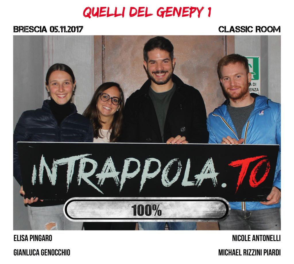 Il gruppo Quelli del genepy 1 è fuggito dalla nostra escape room Classic Room