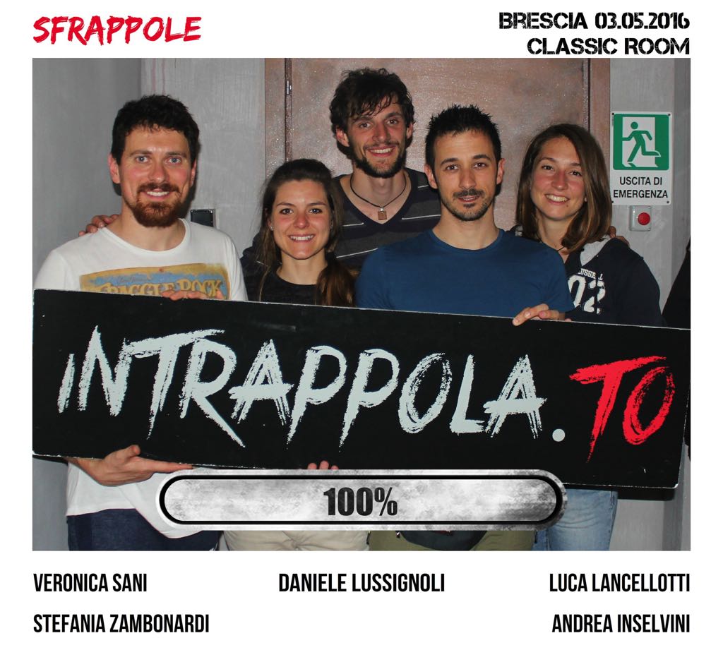 Il gruppo Sfrappole è fuggito dalla nostra escape room Classic Room