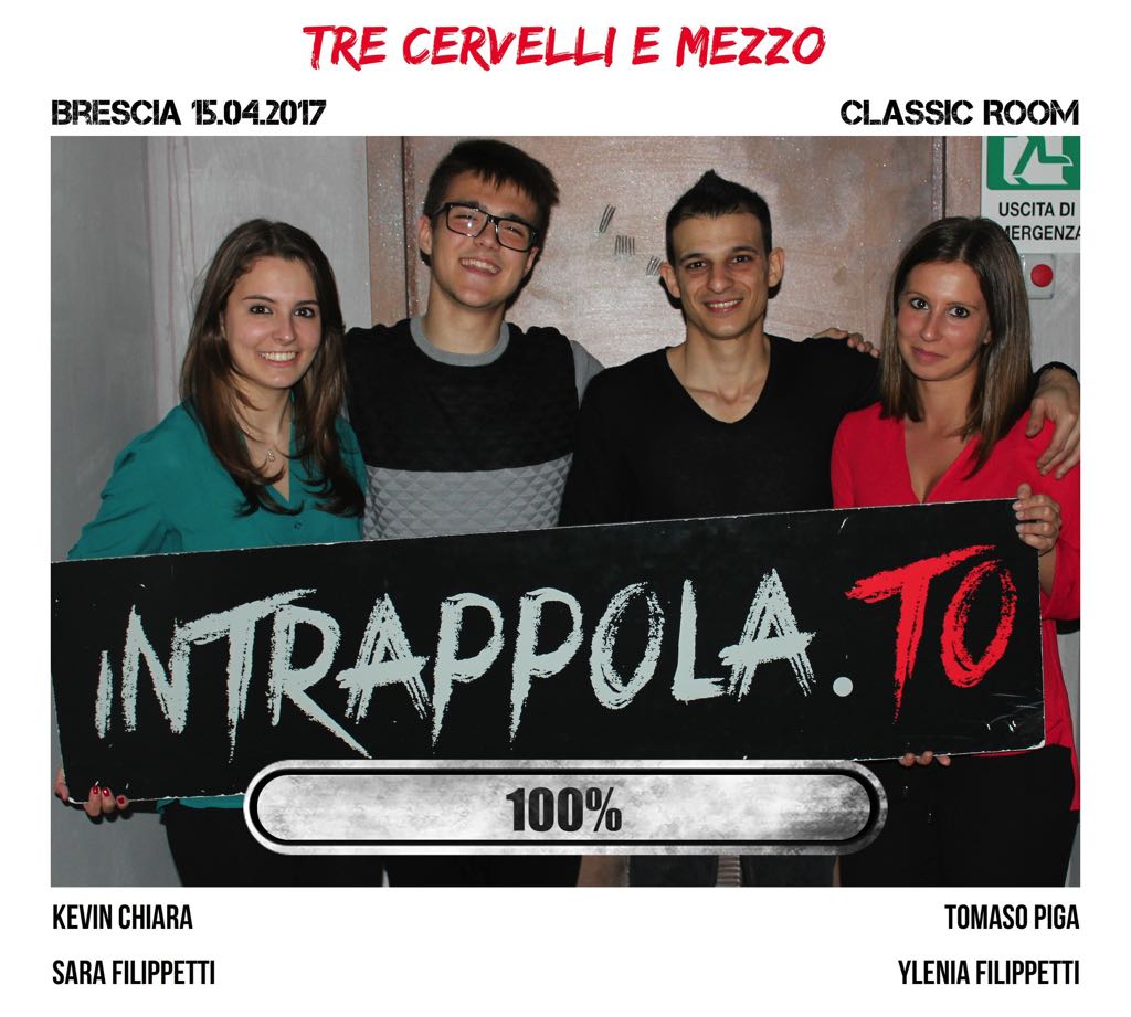 Il gruppo Tre cervelli e mezzo è fuggito dalla nostra escape room Classic Room