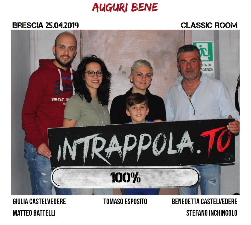Il gruppo auguri bene è fuggito dalla nostra escape room Classic Room