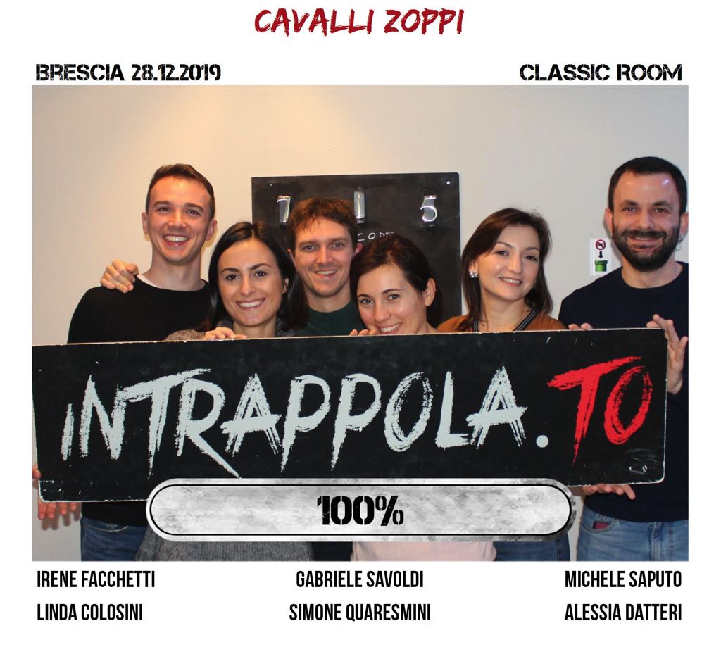 Il gruppo cavalli zoppi è fuggito dalla nostra escape room Classic Room