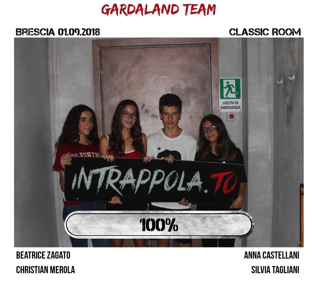 Il gruppo gardaland team è fuggito dalla nostra escape room Classic Room