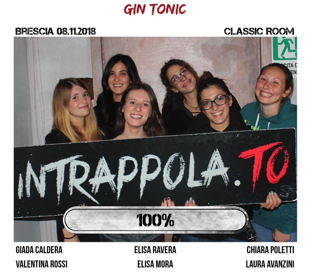Il gruppo gin tonic è fuggito dalla nostra escape room Classic Room