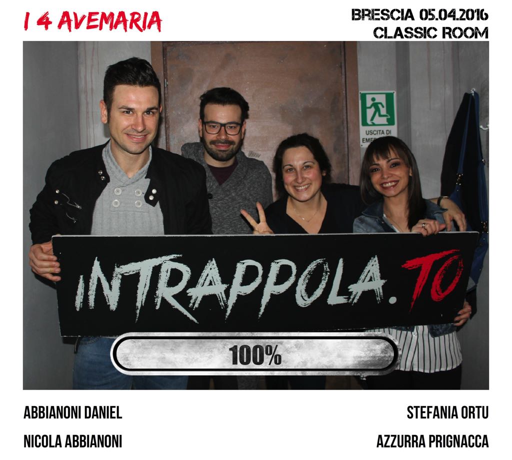 Il gruppo  è fuggito dalla nostra escape room Classic Room