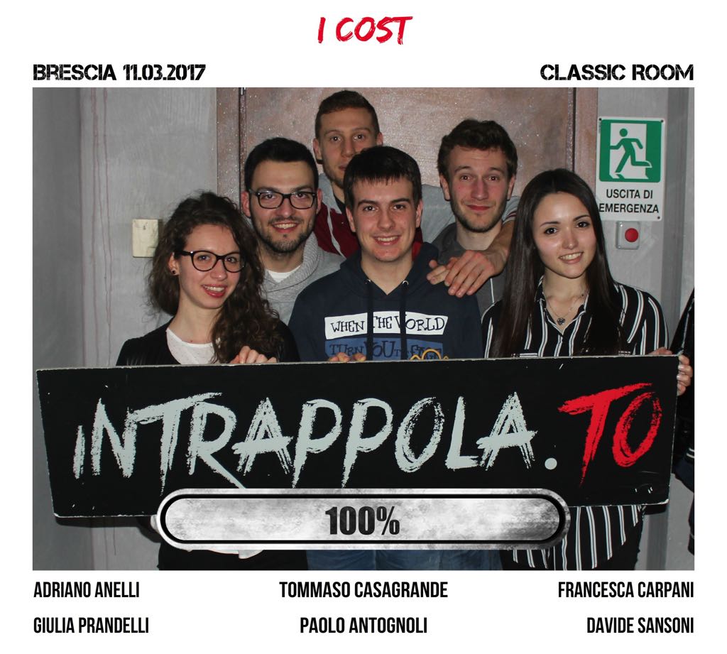 Il gruppo i cost  è fuggito dalla nostra escape room Classic Room