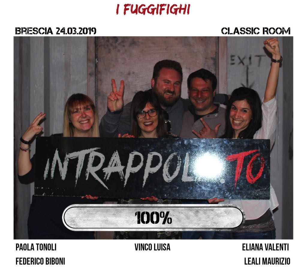 Il gruppo i fuggifighi è fuggito dalla nostra escape room Classic Room