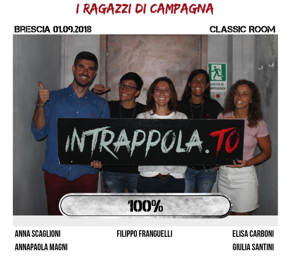 Il gruppo i ragazzi di campagna è fuggito dalla nostra escape room Classic Room