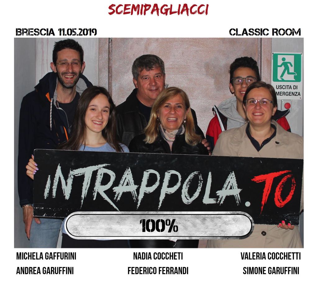 Il gruppo scemipagliacci è fuggito dalla nostra escape room Classic Room