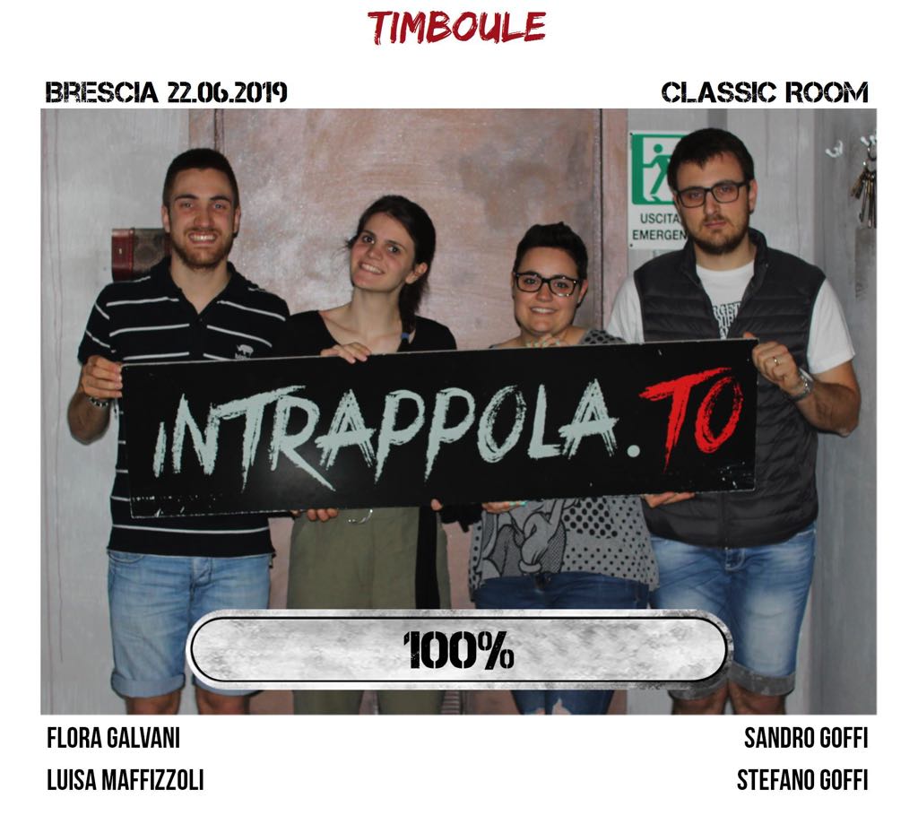 Il gruppo timboule è fuggito dalla nostra escape room Classic Room