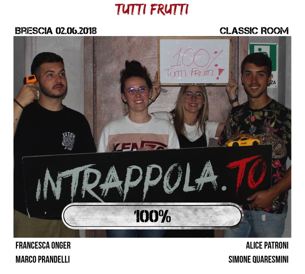 Il gruppo tutti frutti è fuggito dalla nostra escape room Classic Room