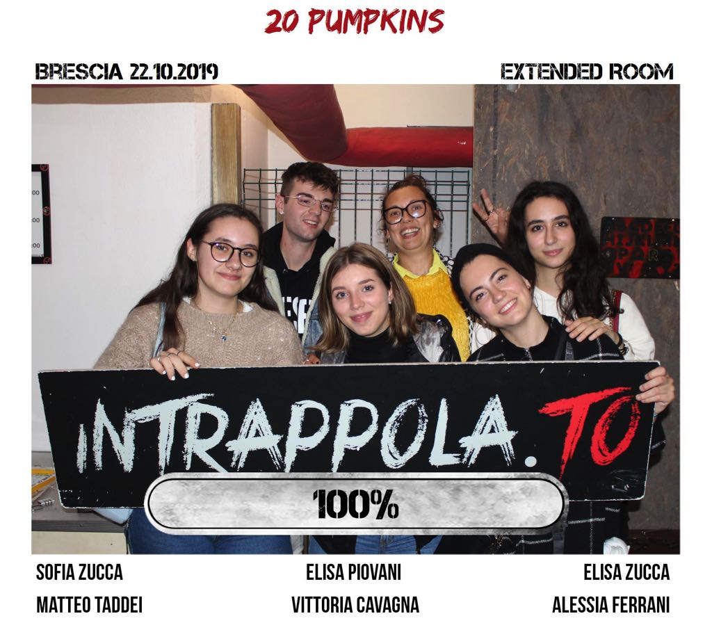 Il gruppo 20 pumpkins è fuggito dalla nostra escape room Extended Room