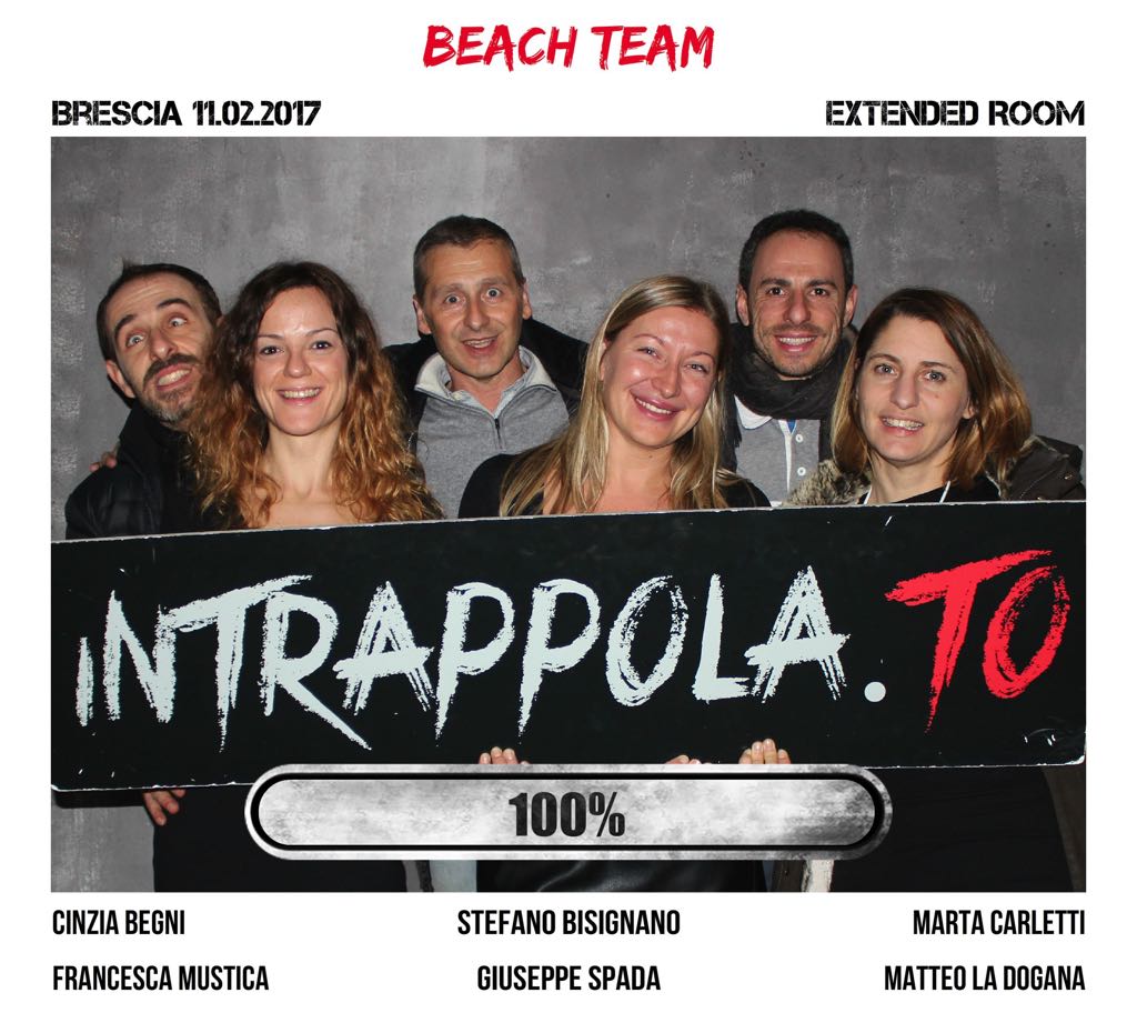 Il gruppo Beach team è fuggito dalla nostra escape room Extended Room