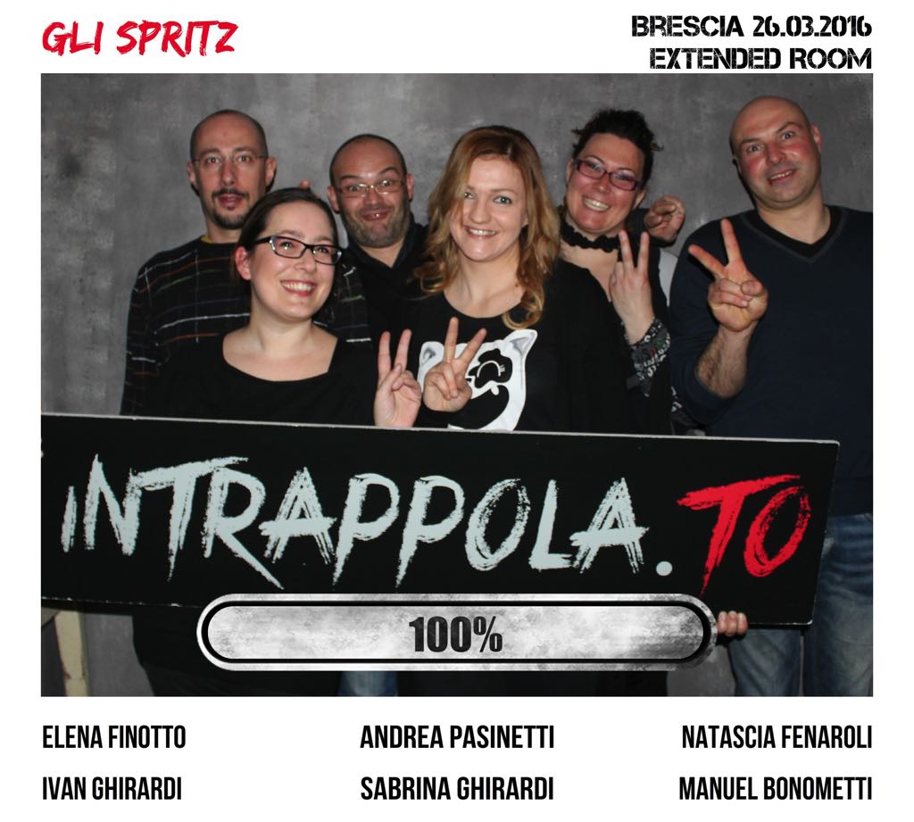 Il gruppo Gli Spritz è fuggito dalla nostra escape room Extended Room