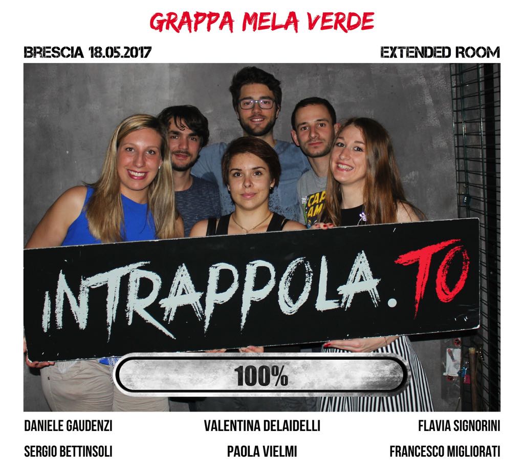 Il gruppo Grappa Mela Verde è fuggito dalla nostra escape room Extended Room