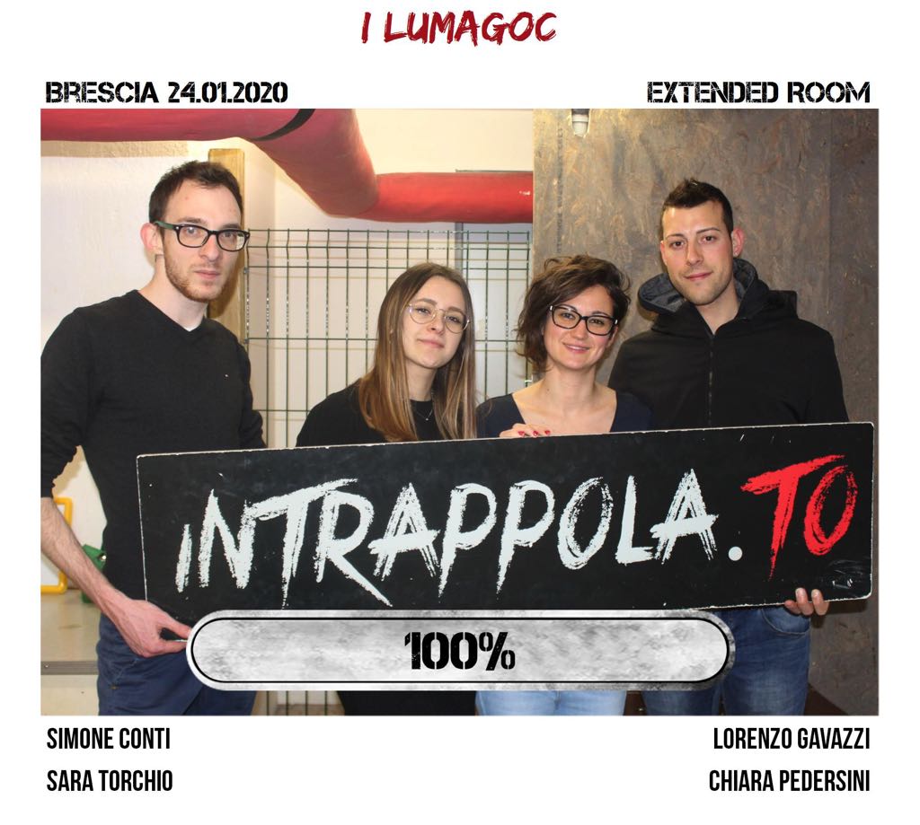 Il gruppo I LUMAGOC è fuggito dalla nostra escape room Extended Room