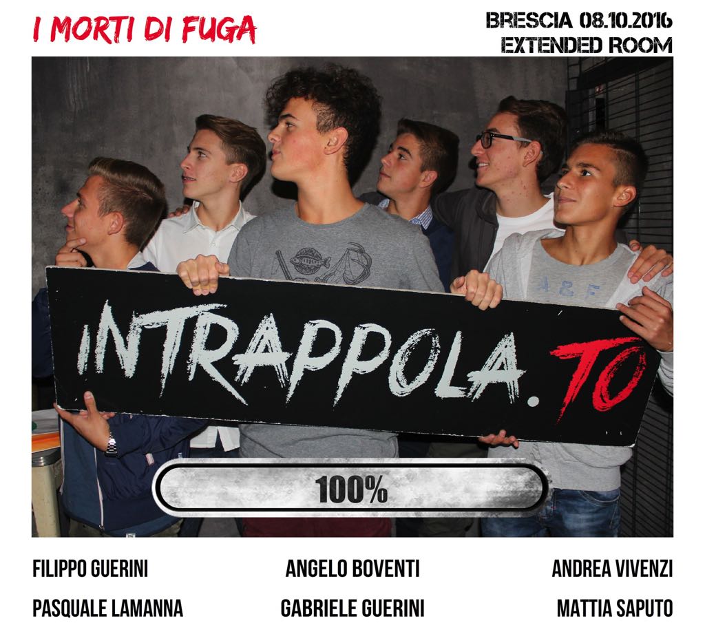 Il gruppo I MORTI DI FUGA è fuggito dalla nostra escape room Extended Room